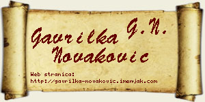 Gavrilka Novaković vizit kartica